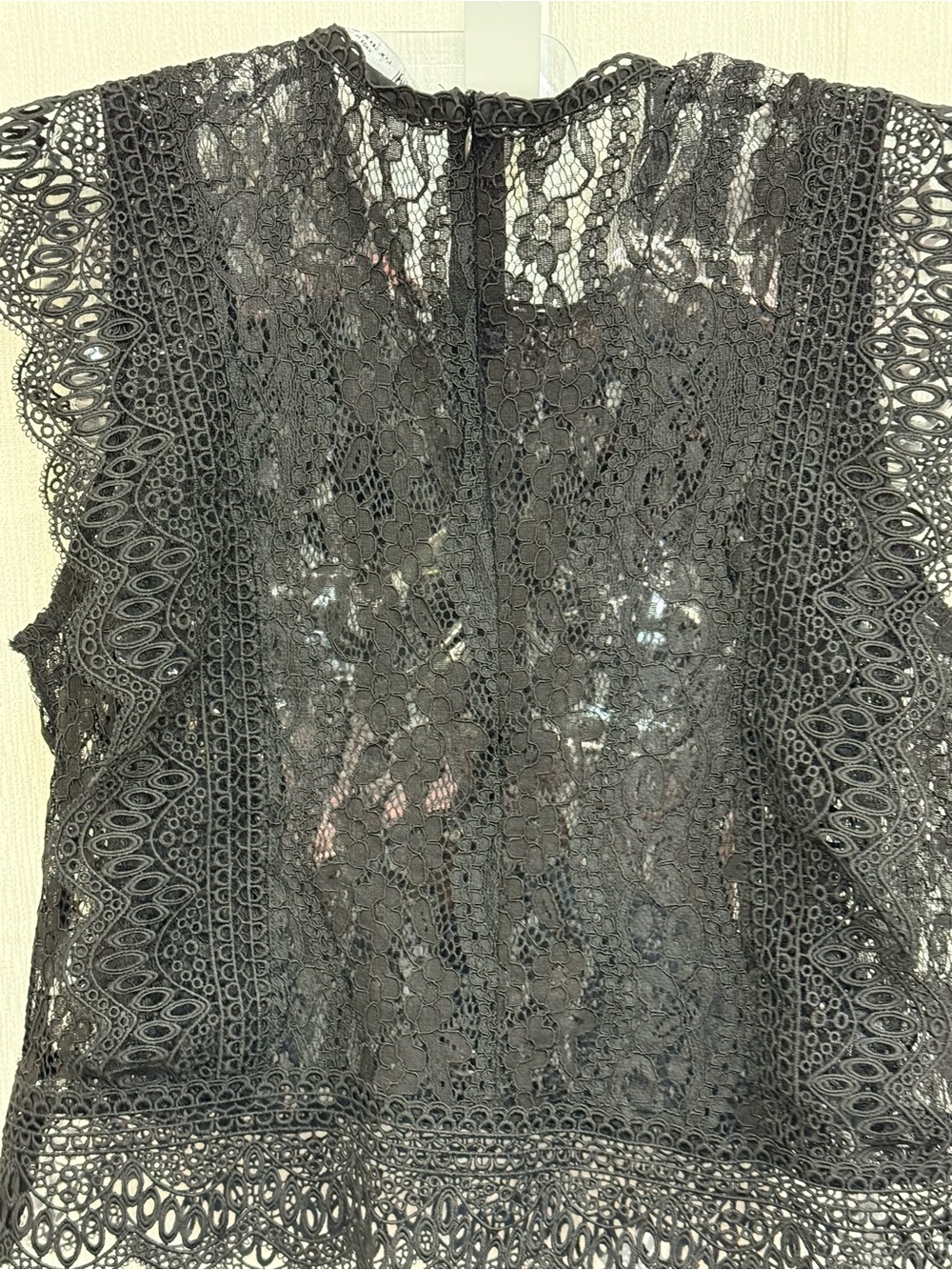 Zara Black Lace Camisole with Scalloped Trim - Picture 2 of 12